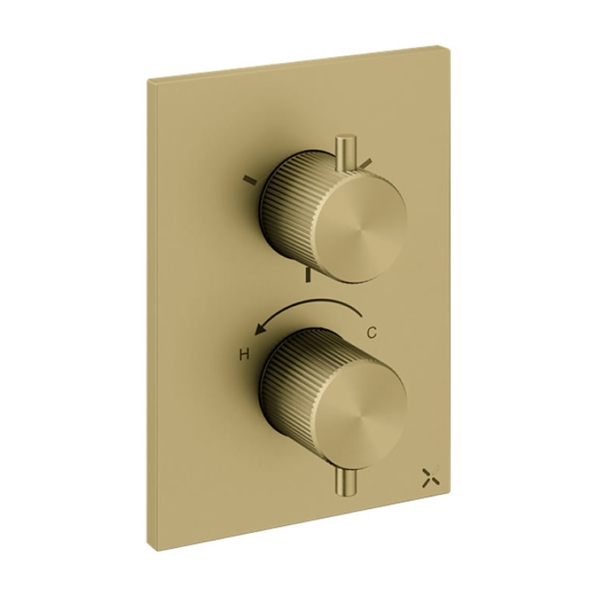 Crosswater 3ONE6 316 Brushed Brass Crossbox 3 Outlet Shower Valve